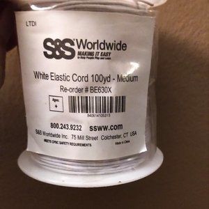 White Elastic Cord--100yrd. Medium 7mm width -great for Friendship bracelets!